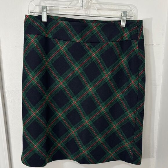 Talbots Plaid Skirt in Green and Red Size 8 - Picture 1 of 9